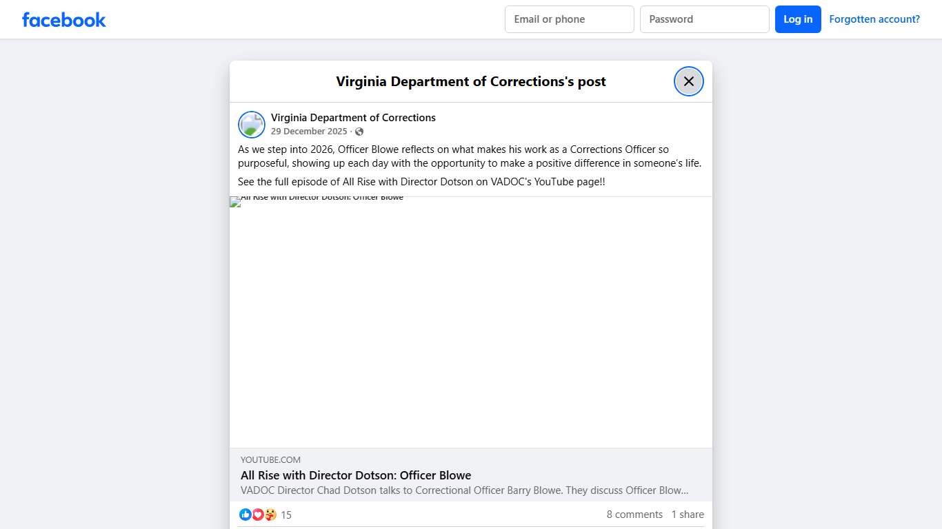 As we step into 2026,... - Virginia Department of Corrections Facebook